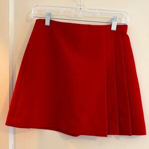 Alice and Olivia Red Pleated Mini Skirt